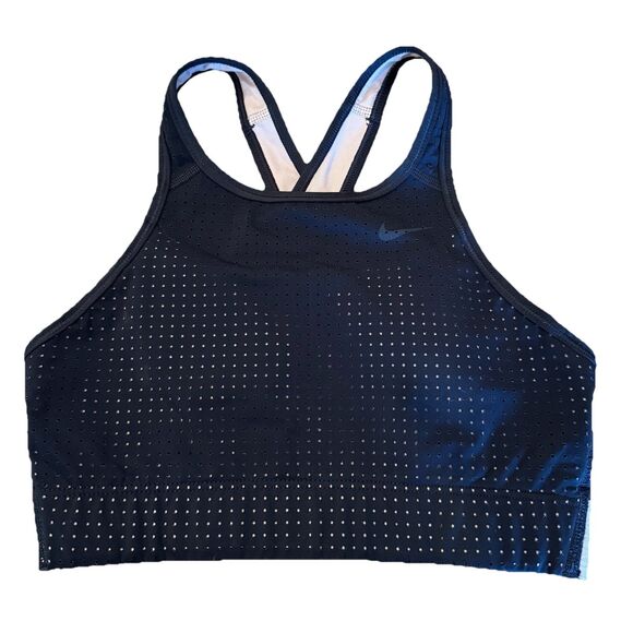 Nike Bra Women’s Workout Activewear Support Lightweight Bra Dri-Fit Black Tan XS - Picture 2 of 4
